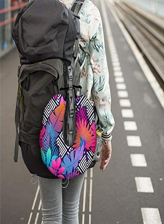 DREAMVIO Velvet Printed U Shaped Travel Neck Pillow/Cushion/Neck Support Pillow, Soft Cushion for Neck - 16"X16", Style 1 (Multicolor) - Image 4